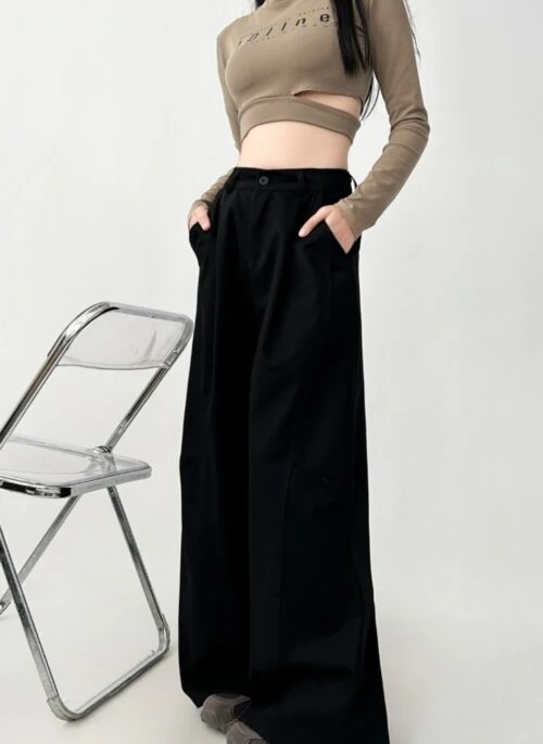 Relaxed Fit Wide Leg Casual White Lounge Pants