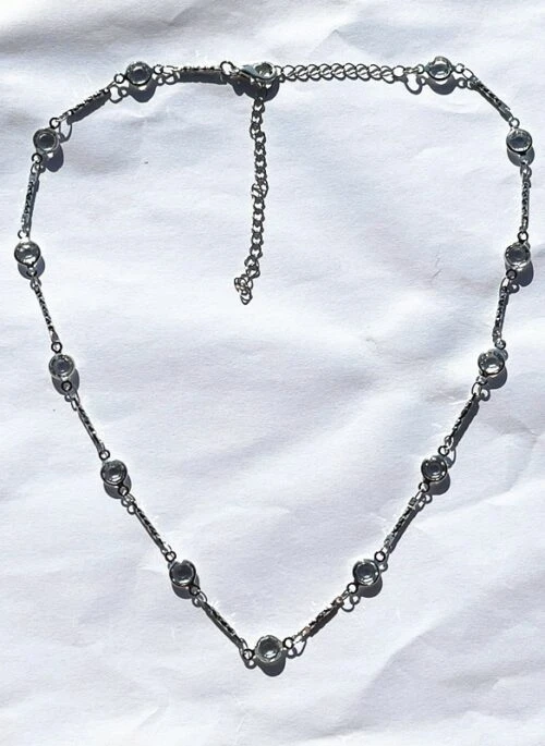 Silver Clear-Studded Chain Necklace | Felix – Stray Kids