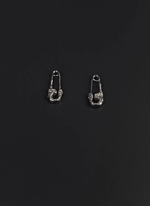 Silver Vintage Safety Pin Earrings | Heeseung – Enhypen