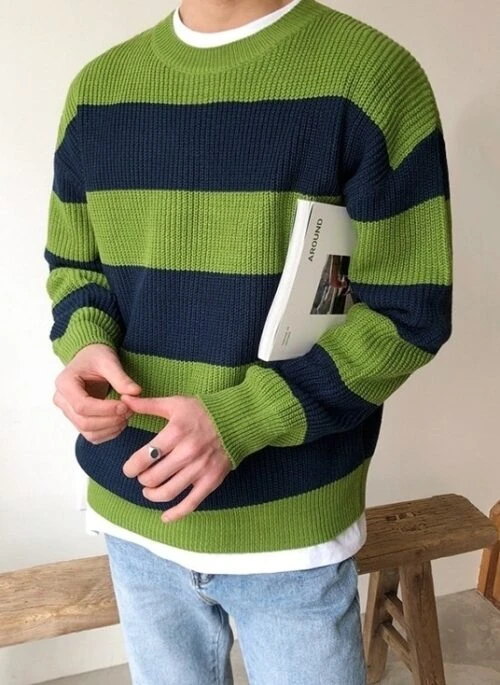 Striped Knit Sweater Cozy Style