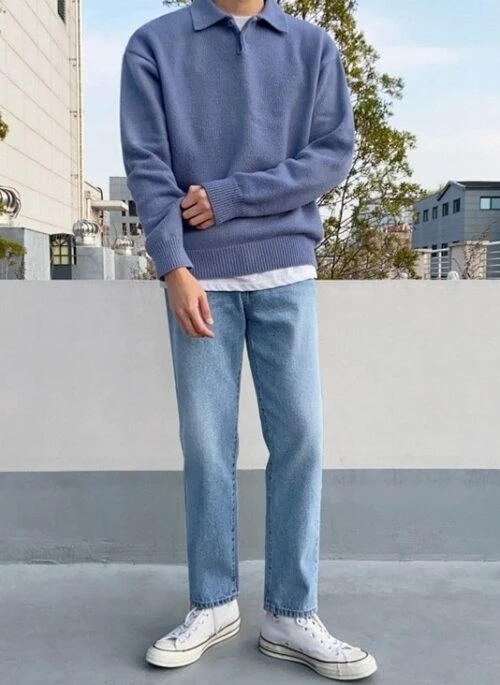 Stylish Relaxed Fit Denim Trousers