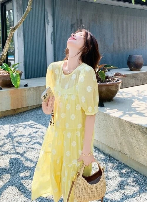 Summer Casual French Style Midi Dress