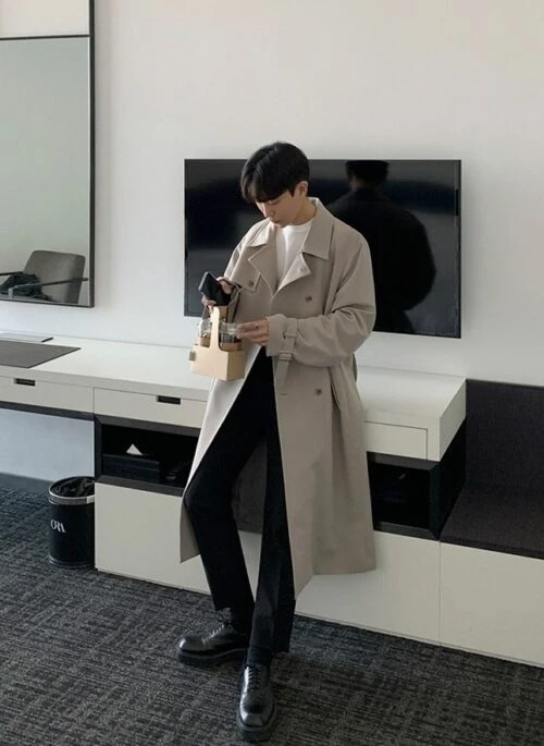 Trendy Autumn Long Loose Fit Trench Coat