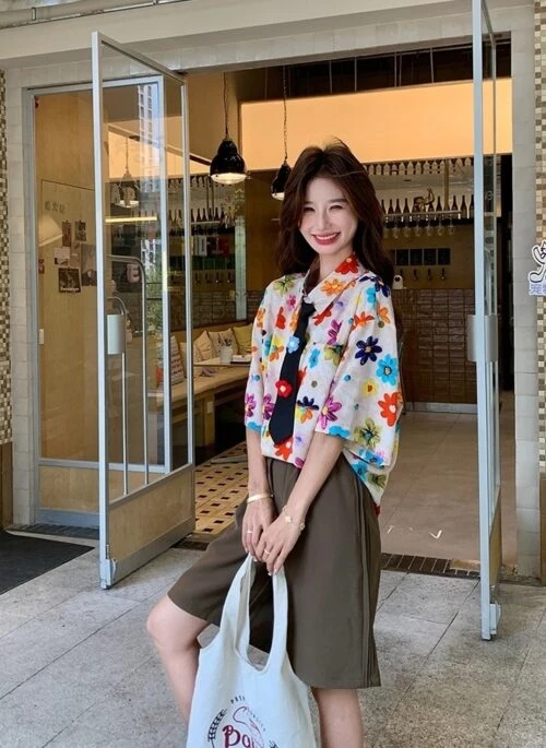 Trendy Printed Shirt And Shorts Two Piece Set