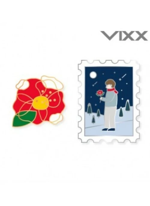 VIXX HYUK “Camellia” Merch – Metal Badge Set