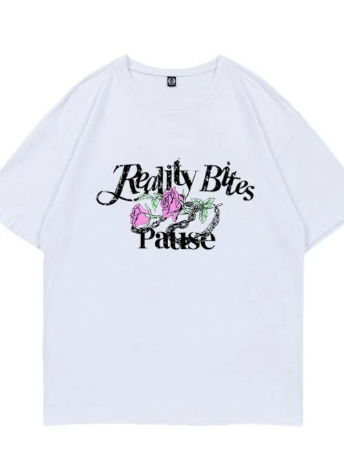 White Chained Rose Printed T-Shirt | IU