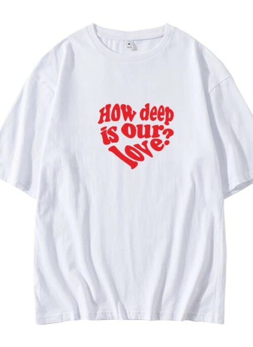 White Heart Text Graphic T-Shirt | Yeji – ITZY