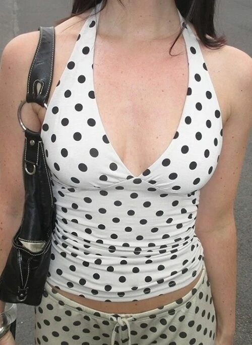White Polka Dots Halter Top | Jihyo - TWICE