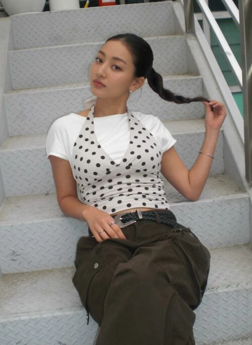 White Polka Dots Halter Top | Jihyo - TWICE
