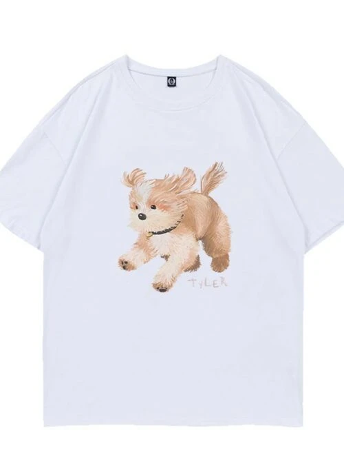 White Puppy Print T-Shirt | Soyeon – (G)I-DLE
