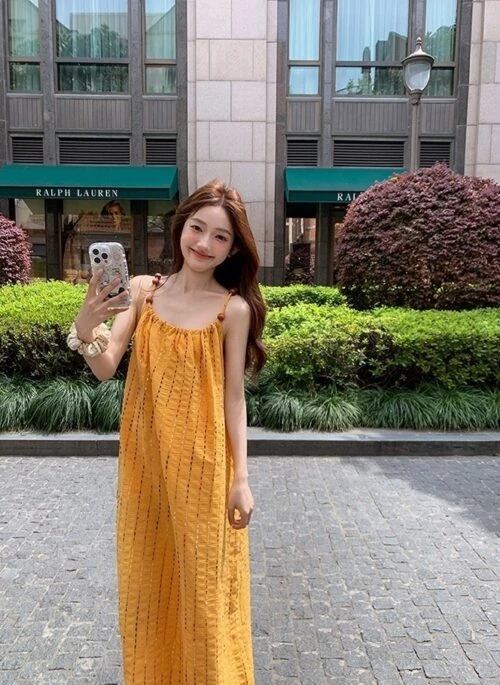 Yellow Beach Tassel Sundress Summer Vacation Style