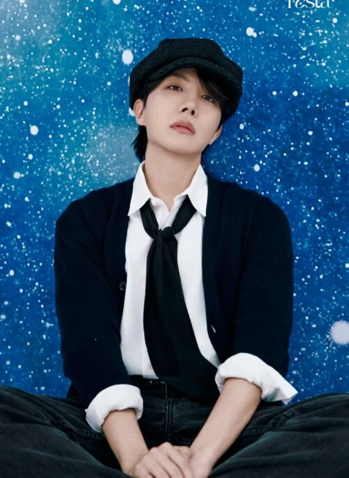 Black Herringbone Vintage Beret | J-Hope – BTS