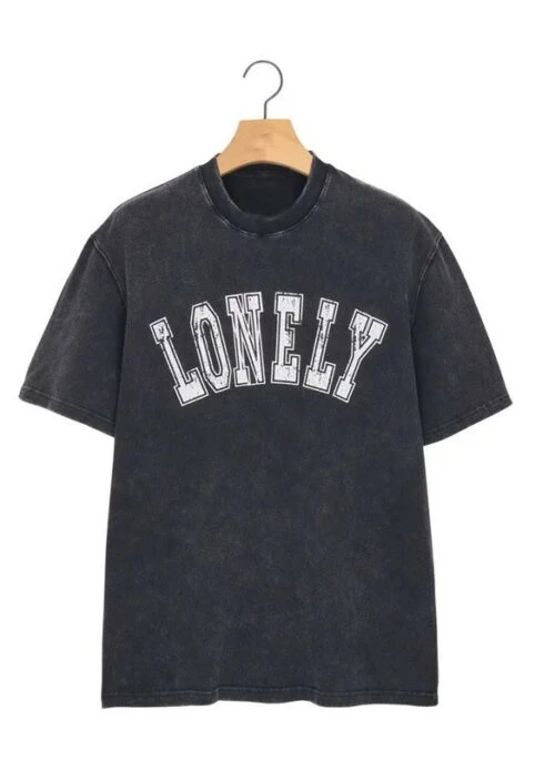 Black Washed “Lonely” Graphic T-Shirt | Seungkwan – Seventeen