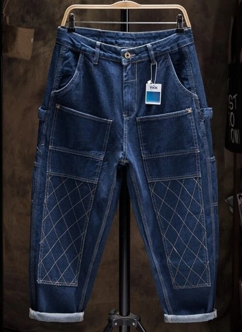 Blue Diamond Stitch Patch Jeans | Jake – Enhypen