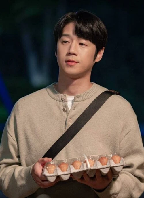 Brown Half-Buttoned Longe Sleeves Sweater | Gu Do Won - Resident Playbook