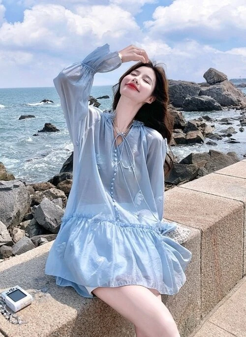 Chic French Style Shirt And Shorts Set