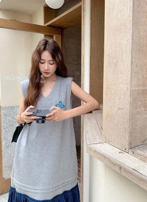 Colorblock Patchwork Loose Fit Summer Maxi Dress