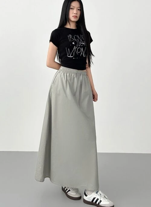 Elegant Flowy A Line Maxi Skirt