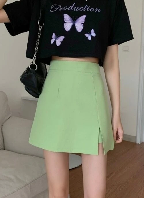 Green A-Line Mini Skirt | Dahyun – TWICE