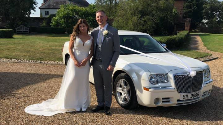 White Modern Chrysler 300c saloon car