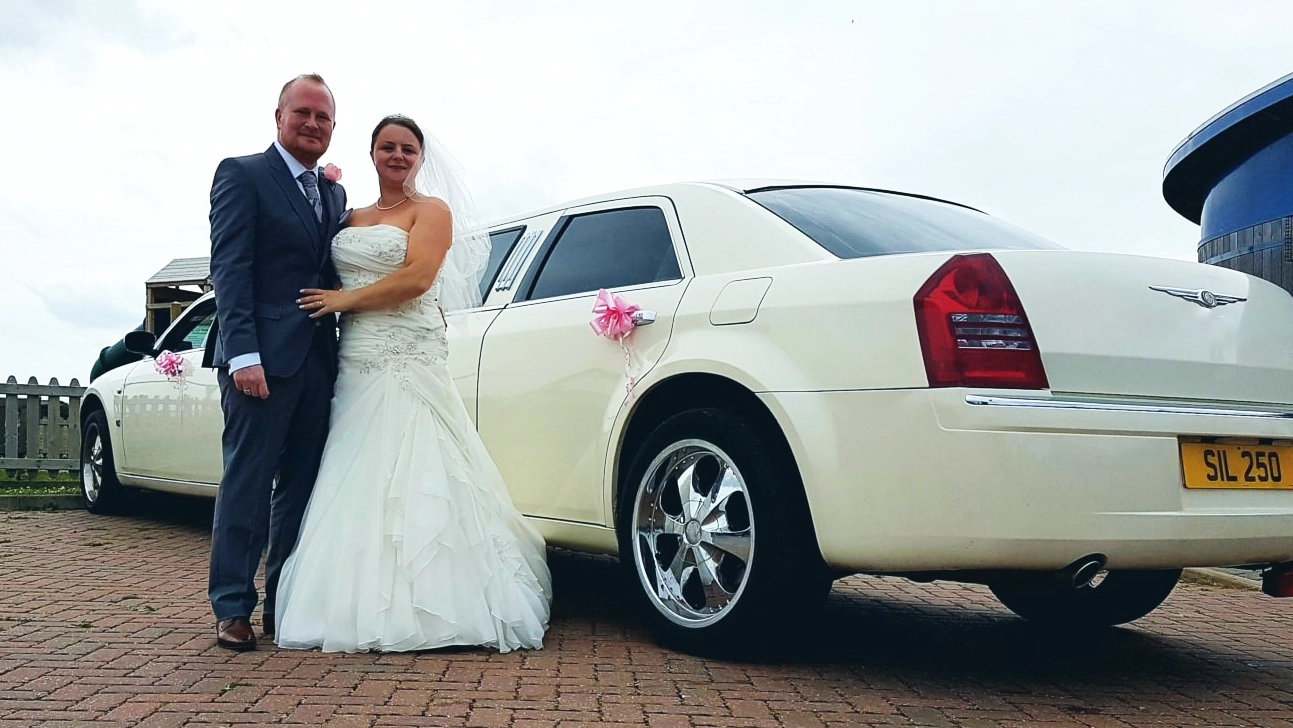 Modern White Chrysler 300c Stretched Limousine