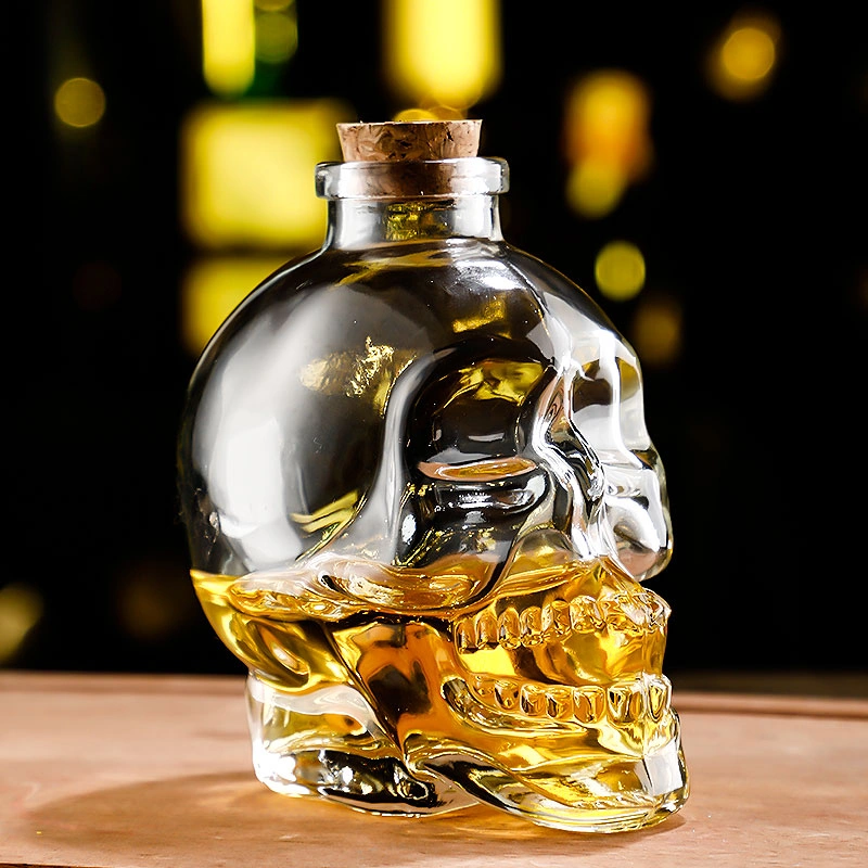 Glass Skull Liquor Bottle