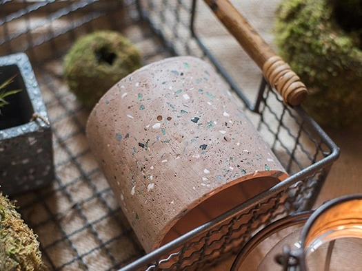 Pink Terrazzo Round Plant Pot