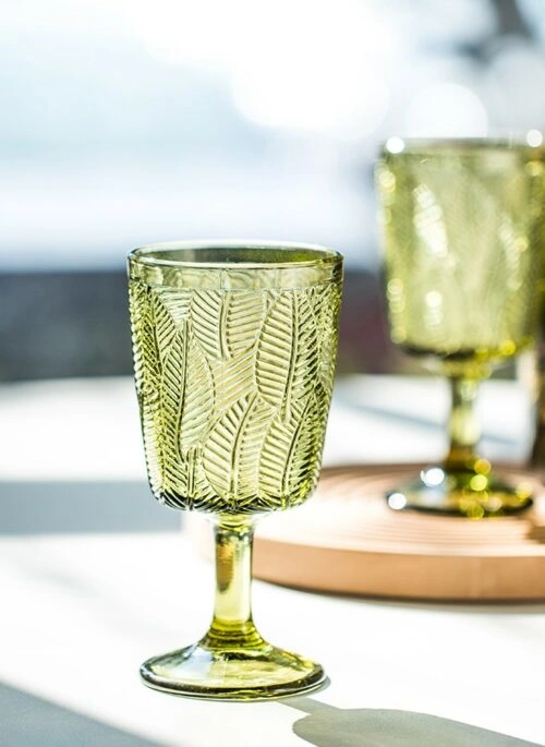 Leaf Embossed Water Goblet
