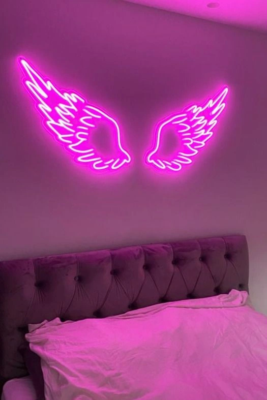 Neon Angel Wings Statement