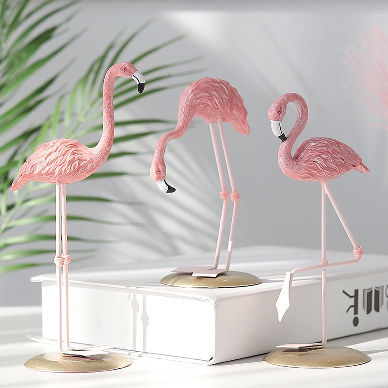 Pink Resin Flamingo Figurines
