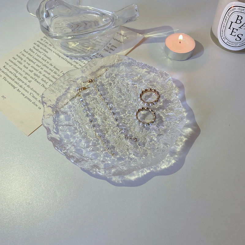 Water Puddle Glass Jewelry Plate