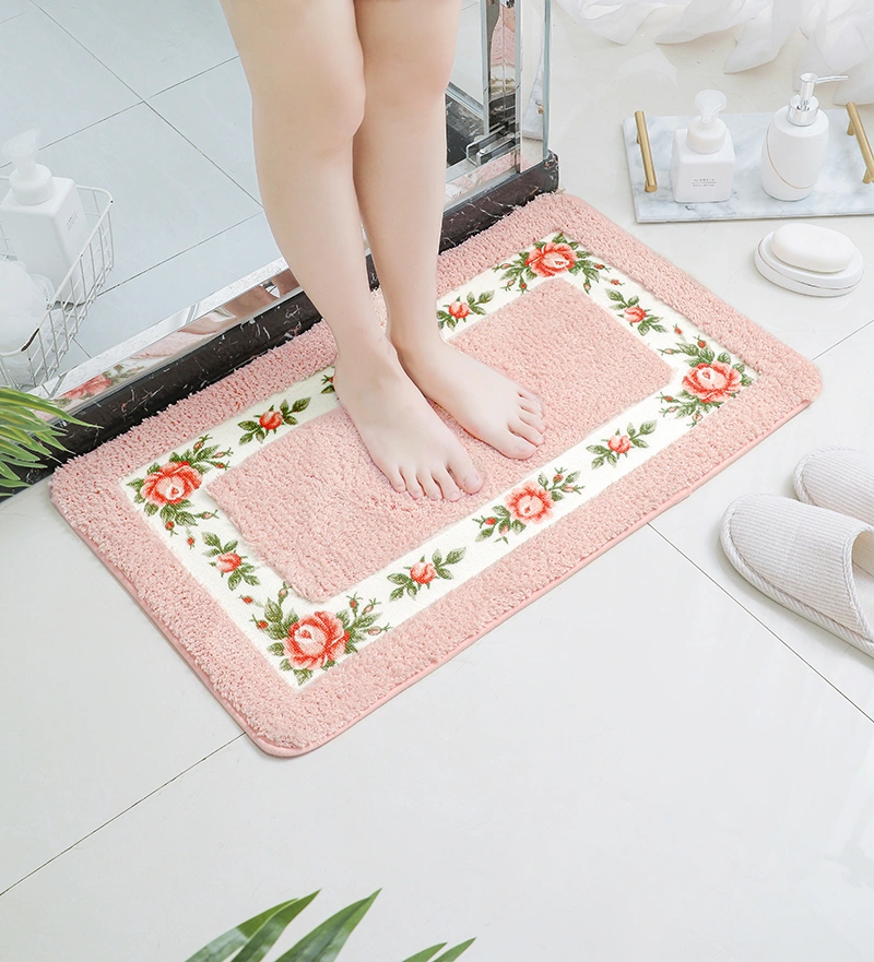 Pink Doormat with Roses Prints
