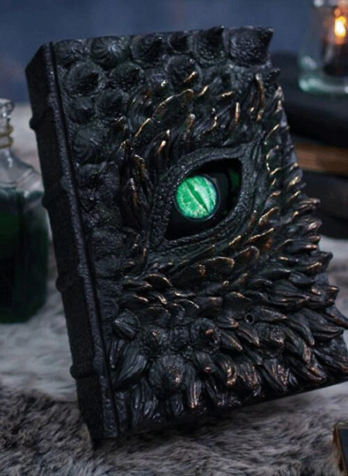 One-Eyed Dragon Resin Grimoire Ornament