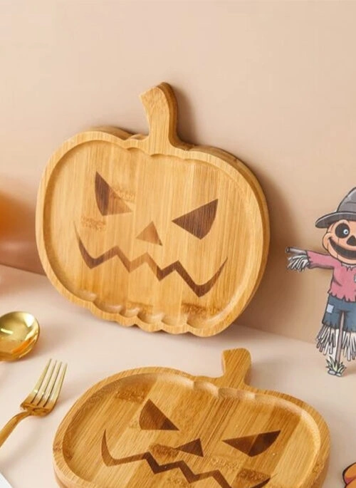 Wooden Pumpkin Tray Plate