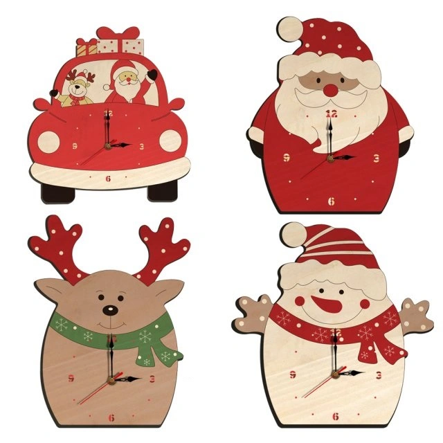 Wooden Christmas Wall Clock