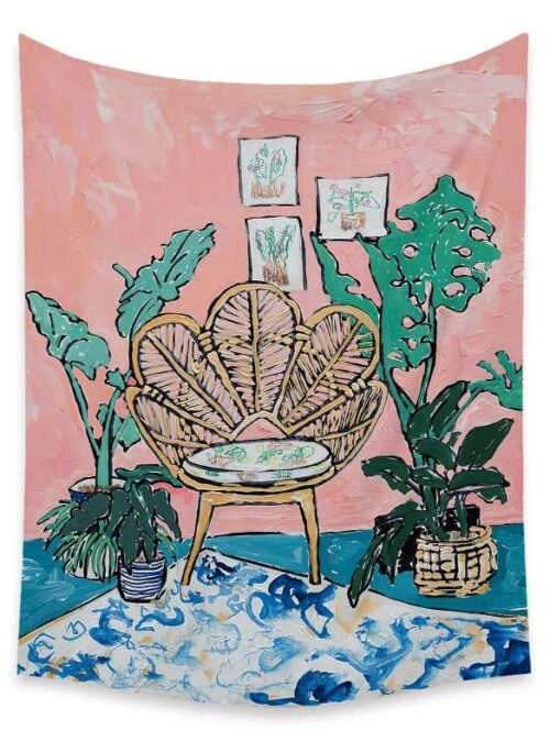 Tropical Plant Chair Tapestry