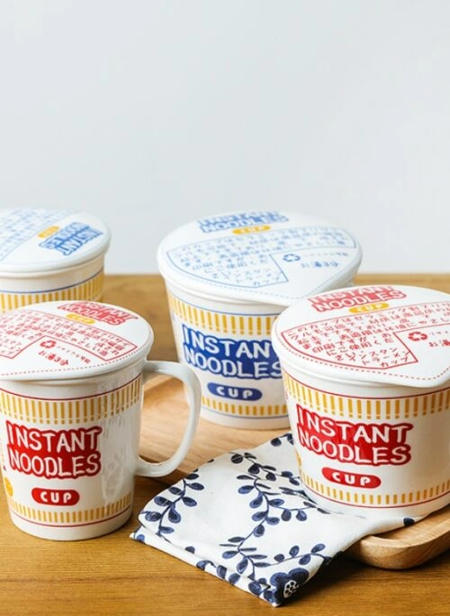 Ceramic Instant Noodles Mug with Lid