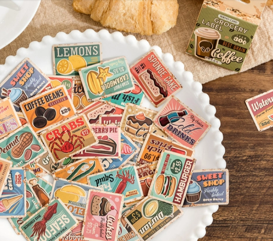 Retro Food Label Stickers