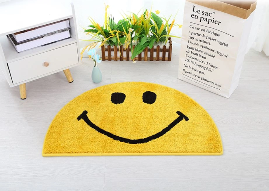 Yellow Smile Half Circle Rug