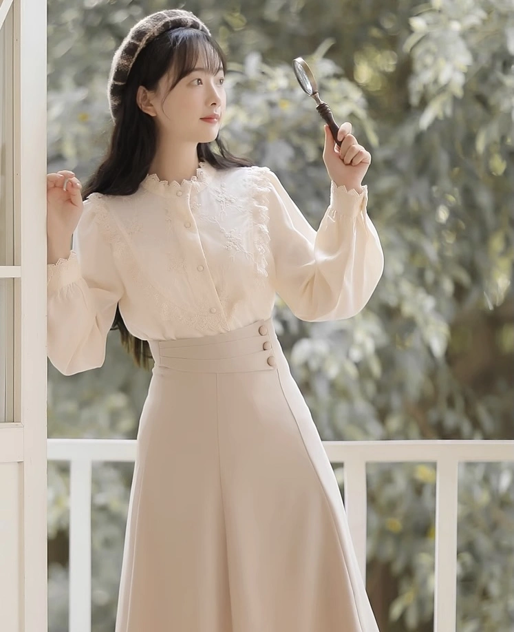 Apricot Ruffle Shirt