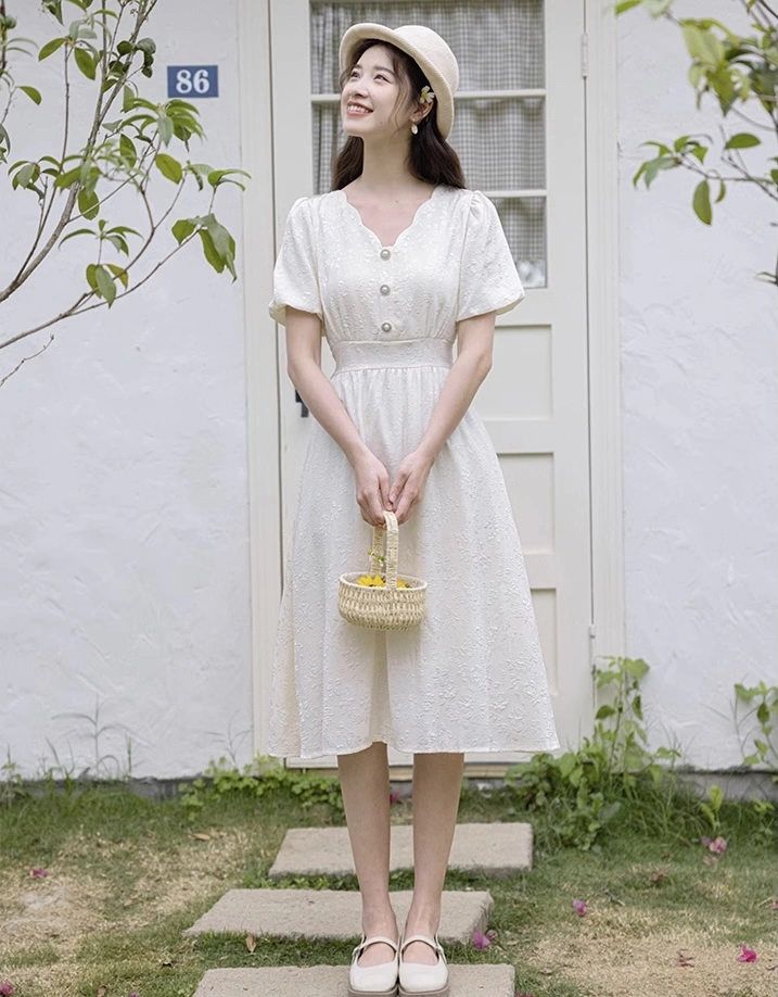 V-Neck Gentle Waisted Dress