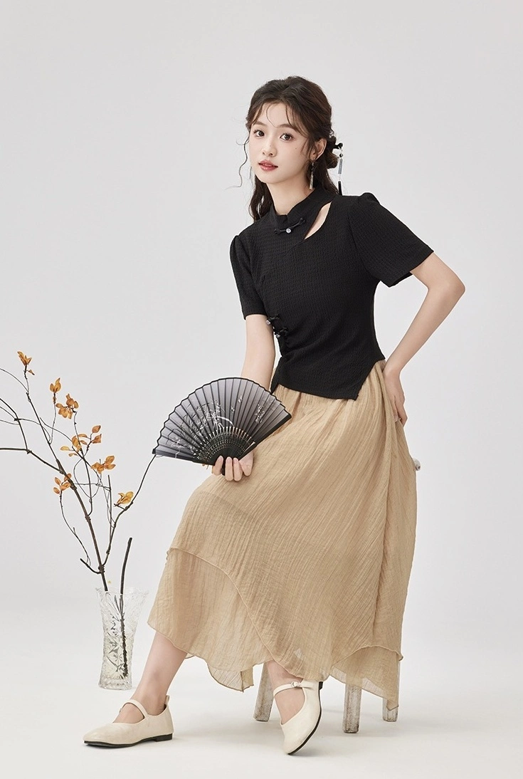 Black Assymmetrical Shirt