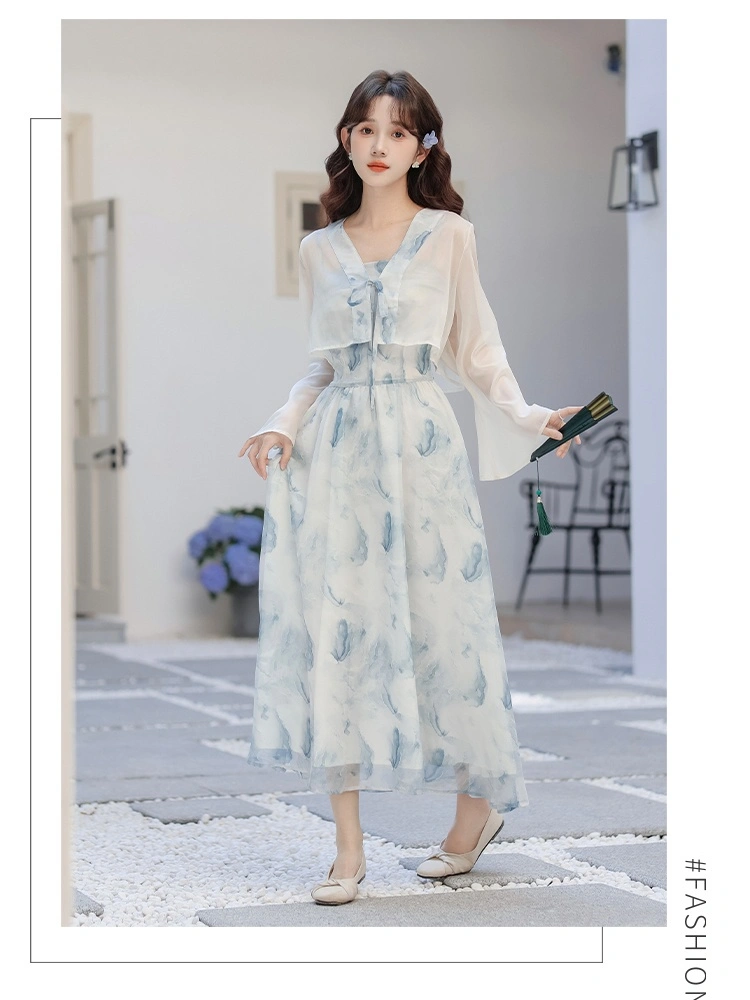 【Since Then】Floral Suspender Holiday Asymmetry Dress Alex Marie Lacey Ruffle Sleeveless Floral Asymmetric Hem