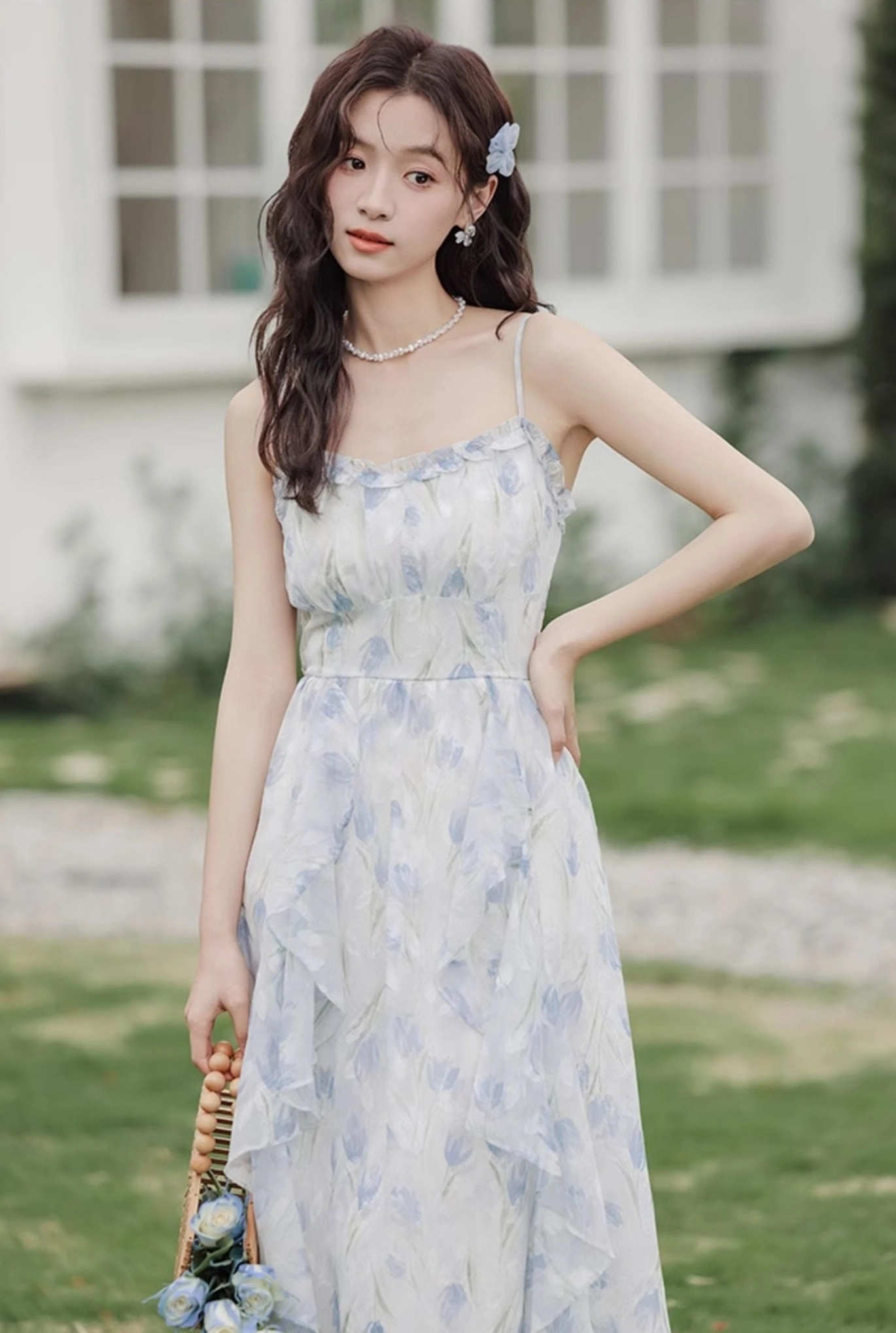 Blue Suspender Dress