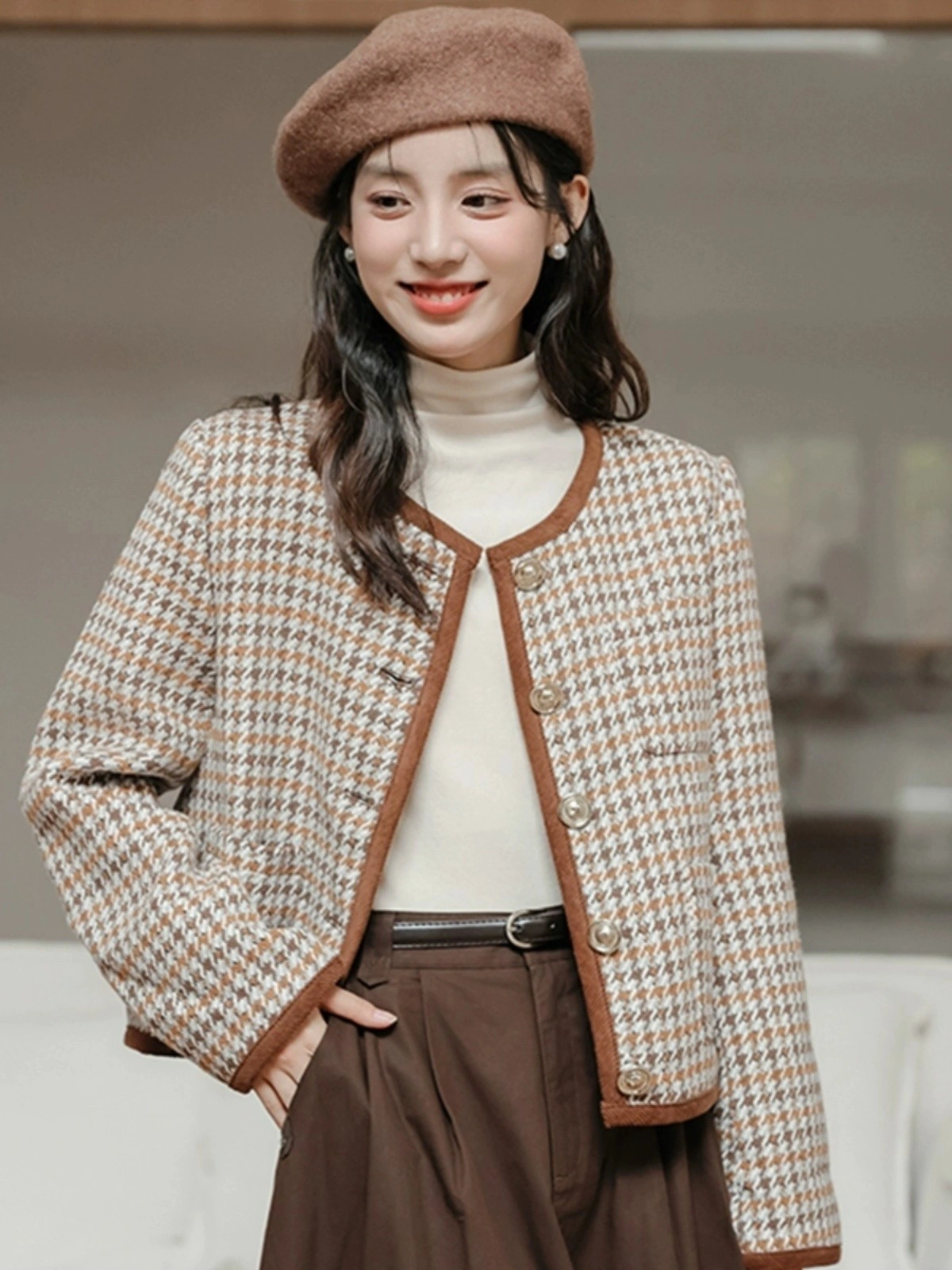 Retro Plaid Coat