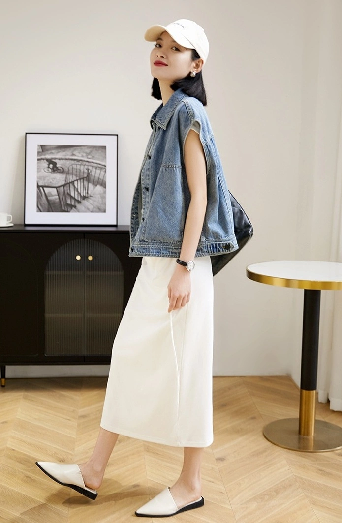 Denim Sleeveless Jacket Vest