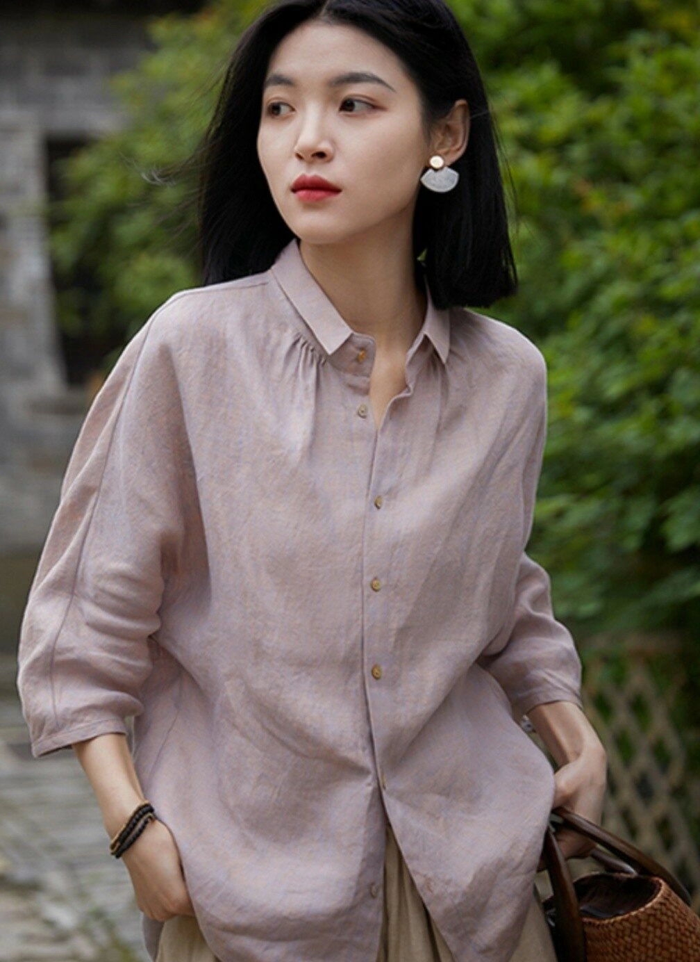 Long Sleeves Collared Top