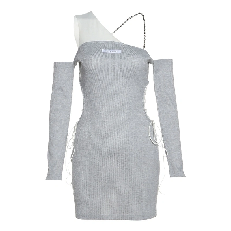 One Off Shoulder Dress With Hollow Arm Cut