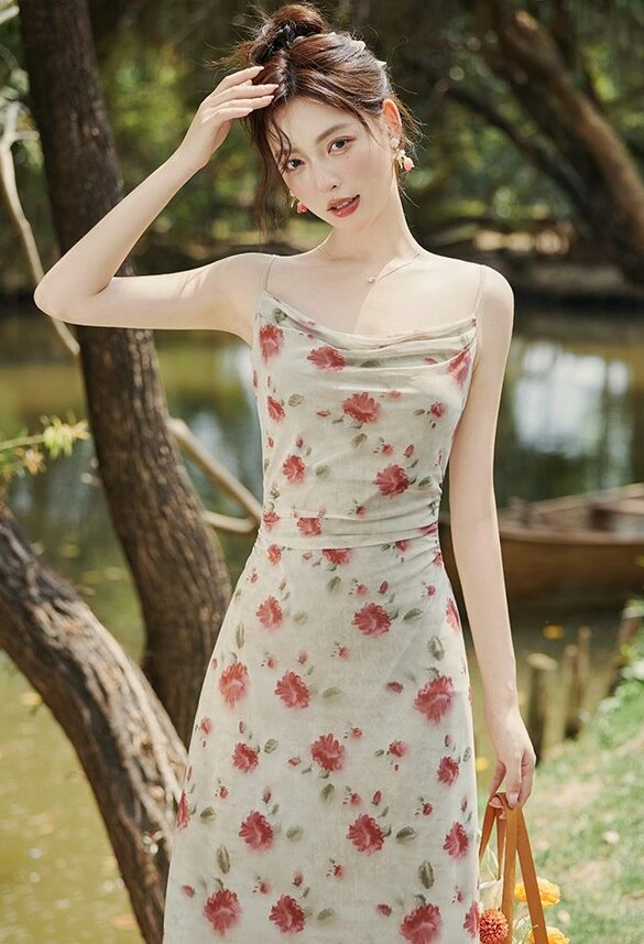 Floral Suspender Dress