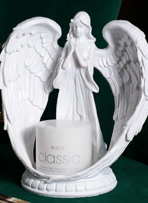 White Retro Angel Candle Holder